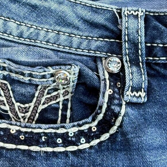 ViGoss Capri Heritage Fit Size 8 Bling Distressed Women's Jeans - Picture 5 of 10